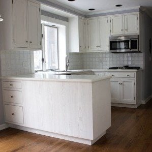Prior to refinishing cabinets